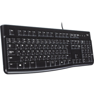 Logitech keyboard k120 for business (zwart, eu lay-out (qwerty), rubberdome, 100%)