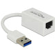 Delock superspeed usb-a (usb 3.1 gen 1) male > gigabit lan 10 100 1000 mbps compact adapter (wit, 0,127 meter)