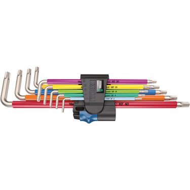 Wera inbussleutelset torx 3967 9 tx sxl multicolour hf stainless 1 (9-delig, torx t8 tot t40)