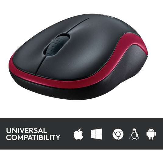 Logitech wireless mouse m185 (rood, retail)