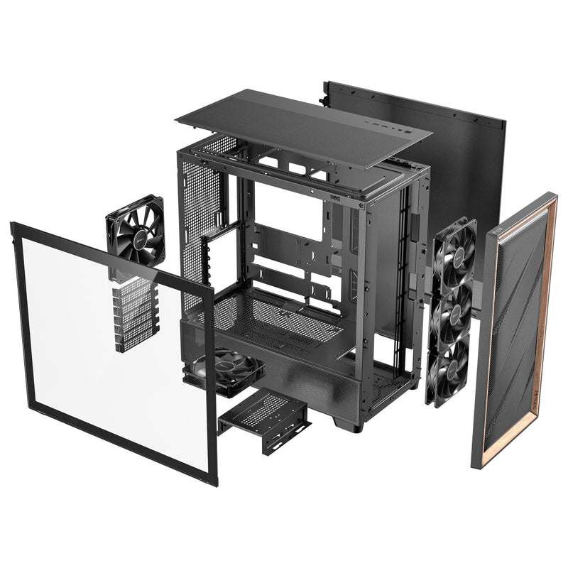 Load image into Gallery viewer, Antec flux midi tower behuizing (zwart | 2x usb-a | 1x usb-c | tempered glass)
