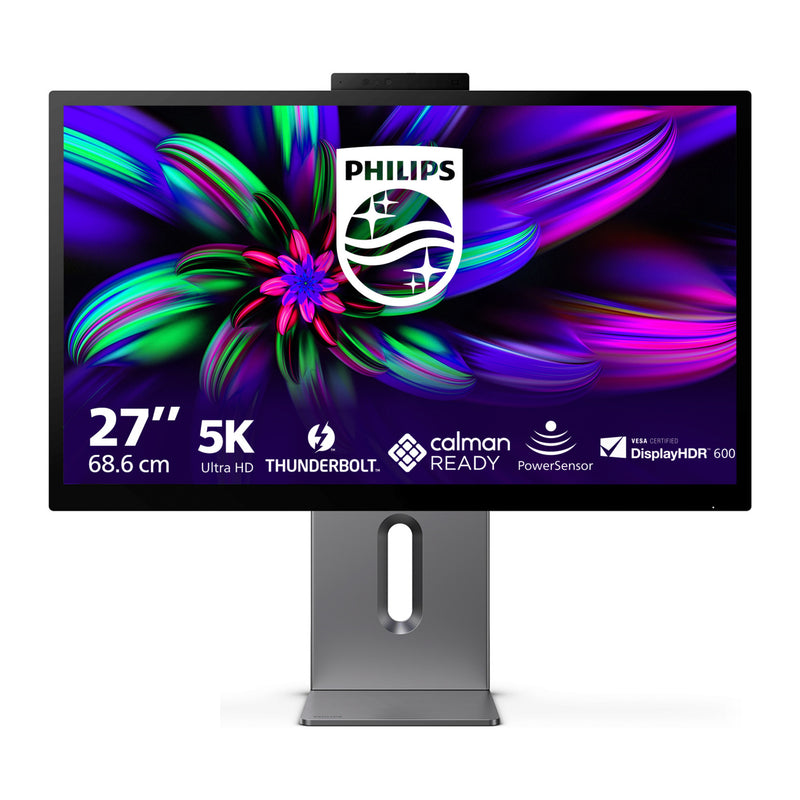Load image into Gallery viewer, Philips brilliance 27e3u7903 27 5k uhd monitor (grijs, hdmi, 2x usb-a, usb-c, thunderbolt 4, rj-45, webcam)
