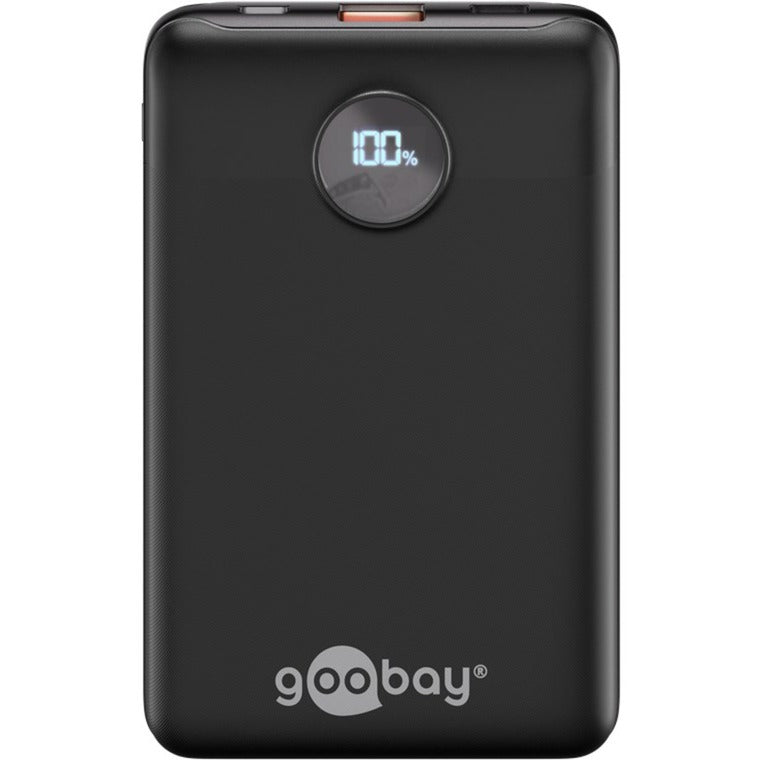 Load image into Gallery viewer, Goobay powerbank compact 10.000 mah (zwart, 10 ah, 1x usb-a, 1x usb-c, power delivery, quick charge)
