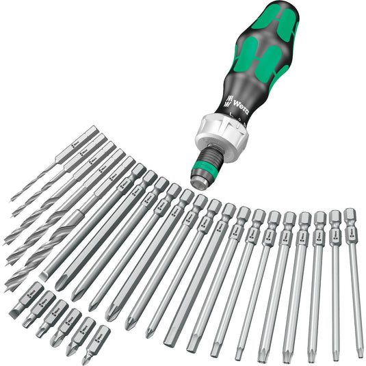 Wera kraftform kompakt h 1 hout, 41‑delig gereedschapsset (zwart groen)