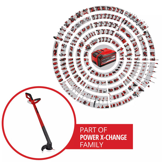 Einhell accu grastrimmer gc-ct 18 2411 li p-solo (rood zwart, accu en oplader niet inbegrepen)