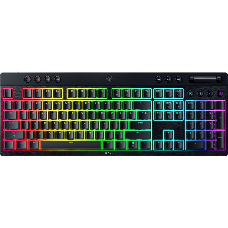 Load image into Gallery viewer, Razer blackwidow v4 hyperspeed mechanisch gaming toetsenbord (zwart, us lay-out (qwerty), low-profile green , 100%, double-shot pbt)
