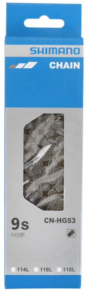 Shimano HG53 fietsketting - 9-versnellingen - 304g - Zilver