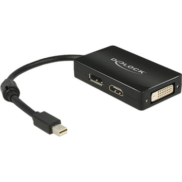 Delock mini displayport > displayport hdmi dvi adapter (zwart, 0,16 meter)