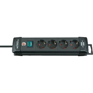 Brennenstuhl premium-line stekkerdoos 4-voudig zwart 1,8m h05vv-f 3g1,5