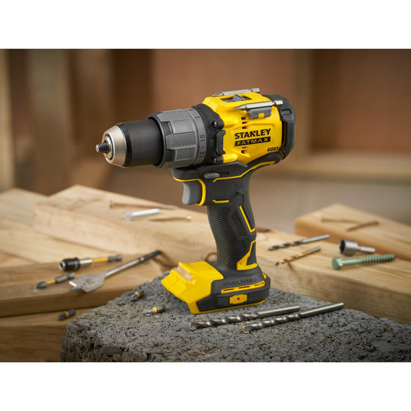 Load image into Gallery viewer, Stanley fatmax v20 18v borstelloze schroefklopboormachine (geel zwart, accu en oplader niet inbegrepen)
