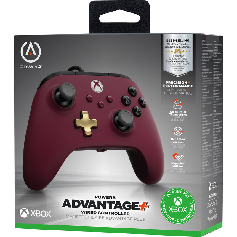 Load image into Gallery viewer, Powera advantage plus bedrade controller voor xbox series x|s - robijn (donkerrood, xbox series x|s, xbox one, pc)
