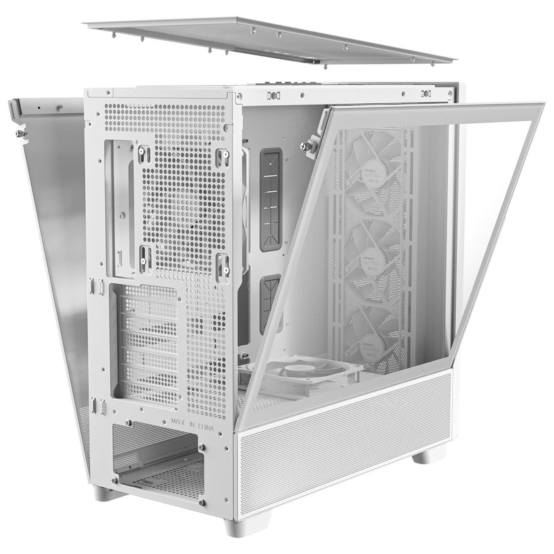 Afbeelding laden in galerijviewer, Antec flux midi tower behuizing (wit | 2x usb-a | 1x usb-c | tempered glass)

