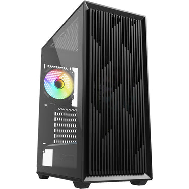 Sharkoon vk2 rgb midi tower behuizing (zwart | 2x usb-a | rgb | tempered glass)