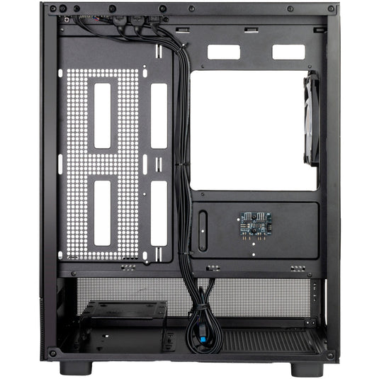 Silverstone lucid 04 mini tower behuizing (zwart | 2x usb-a | 1x usb-c | rgb | tempered glass)