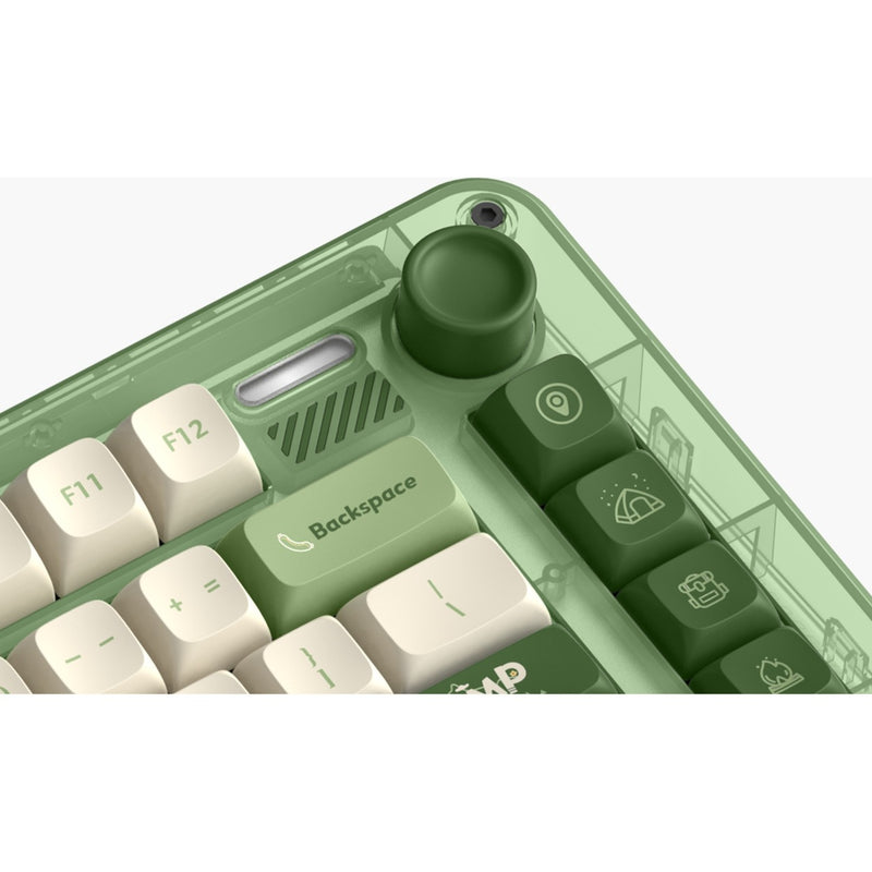Load image into Gallery viewer, Iqunix zx75 camping wireless mechanical keyboard (groen, us lay-out (qwerty), cherry mx silent red, 75%, rgb leds, hot-swappable, double-shot pbt, 2.4ghz | bluetooth 5.1 | usb-c)
