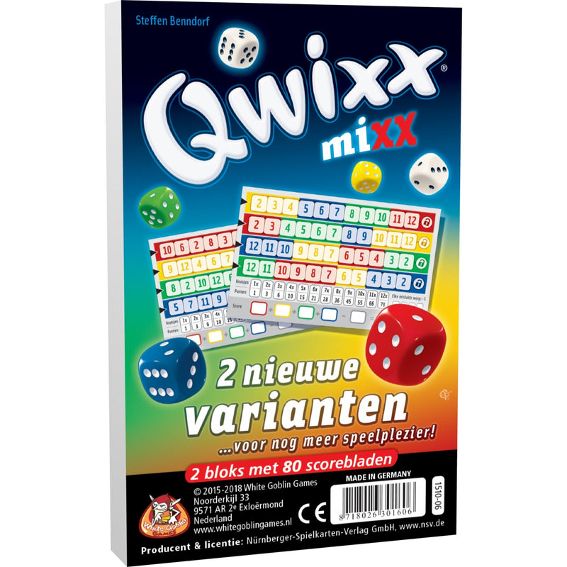 Load image into Gallery viewer, White goblin games qwixx mixx dobbelspel (nederlands, uitbreiding, 2 - 5 spelers, 15 minuten, vanaf 8 jaar)
