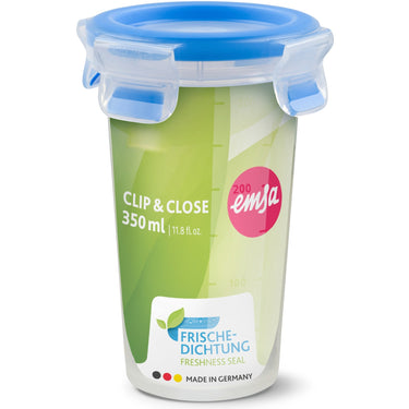 Emsa clip close vershoudbakje 0,35 l beker (transparant blauw, rond, ø 9,2cm)