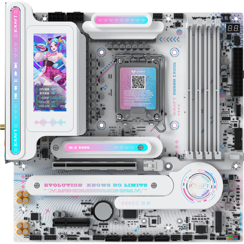 Afbeelding laden in galerijviewer, Maxsun ms-icraft b860m cross pro socket 1851 moederbord (wit, raid, 5 gb-lan, wlan, bt, sound, µatx)
