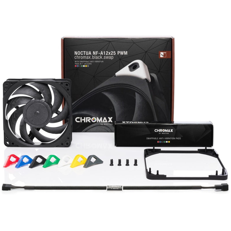 Load image into Gallery viewer, Noctua nf-a12x25 pwm chromax.black.swap case fan (zwart, 120 x 120 x 25 mm)

