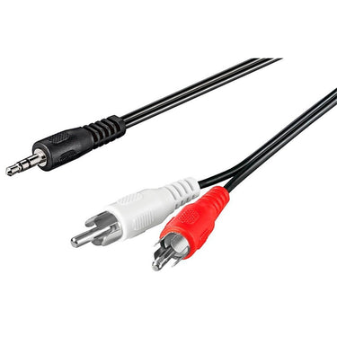 Goobay 3,5 mm jack > 2x tulp kabel (zwart, 1,5 meter, stereo)