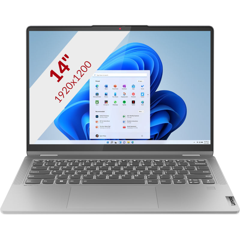 Load image into Gallery viewer, Lenovo ideapad flex 5 14abr8 (82xx00krmh) 14 2-in-1 laptop (grijs | r5 5625u | radeon graphics | 16 gb | 512 gb ssd | touch)
