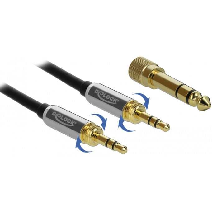 Load image into Gallery viewer, Delock stereokabel 3,5 mm 3 pin-stekker > 3,5 mm 3 pin-stekker (zwart, 2 meter)

