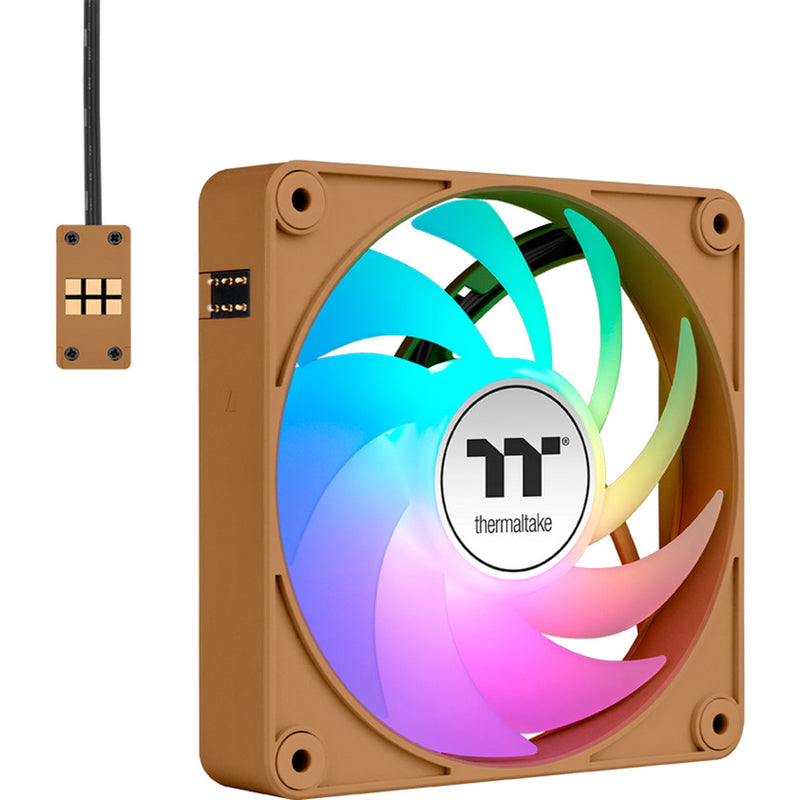Load image into Gallery viewer, Thermaltake ct120 ex argb sync pc cooling fan gravel sand (3-fan pack) case fans (lichtbruin, 3 stuks, 120 x 120 x 25 mm, pwm)
