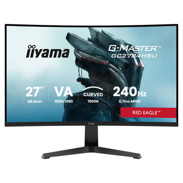 Iiyama g-master red eagle gc2784hsu-b1 27 curved gaming monitor (zwart, 2x hdmi, displayport, 2x usb, 240 hz)