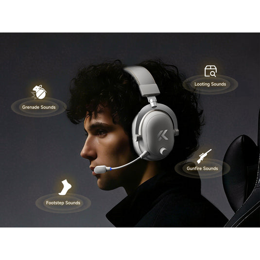 Mchose v9 turbo+ magnetic wireless over-ear gaming headset (zwart, nintendo switch, playstation 4, playstation 5, mobiel, pc, 2.4g bluetooth usb)