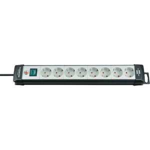 Brennenstuhl premium-line stekkerdoos 8-voudig zwart lichtgrijs 5m h05vv-f 3g1,5