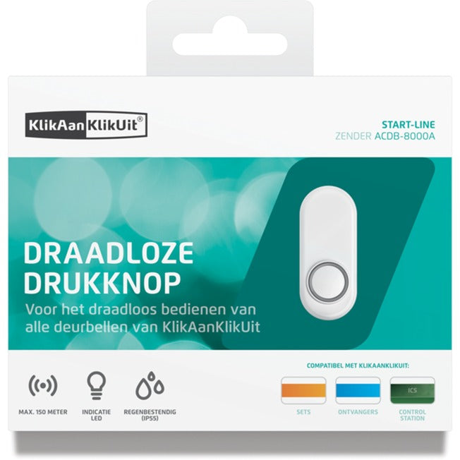 Load image into Gallery viewer, Klikaanklikuit acdb-8000a draadloze drukknop voor deurbellen (wit)
