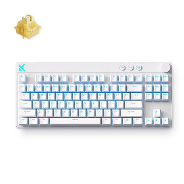 Mchose mix 87 hall effect magnetic switch gaming keyboard (wit, us lay-out (qwerty), 80% (tkl), rgb, hot swap, usb-c, hall effect sensor)