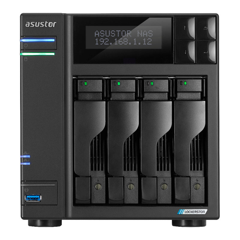 Load image into Gallery viewer, Asustor lockerstor 4 gen2+ as6704t v2 nas (zwart, 2x 5g lan, hdmi, usb)
