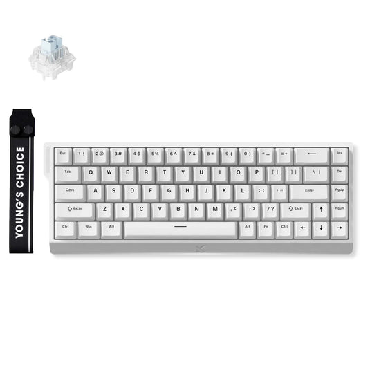 Mchose ace 68 he magnetic ice blue wi us rgb mechanisch gaming toetsenbord (wit, us lay-out (qwerty), ice blue magnetic, 65%, rgb, hot swap, usb-c, hall effect sensor)