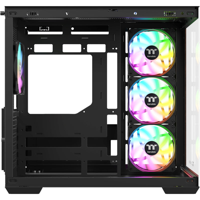 Load image into Gallery viewer, Thermaltake view 380 ws argb midi tower behuizing (zwart houtkleur | 2x usb-a | 1x usb-c | rgb | tempered glass)
