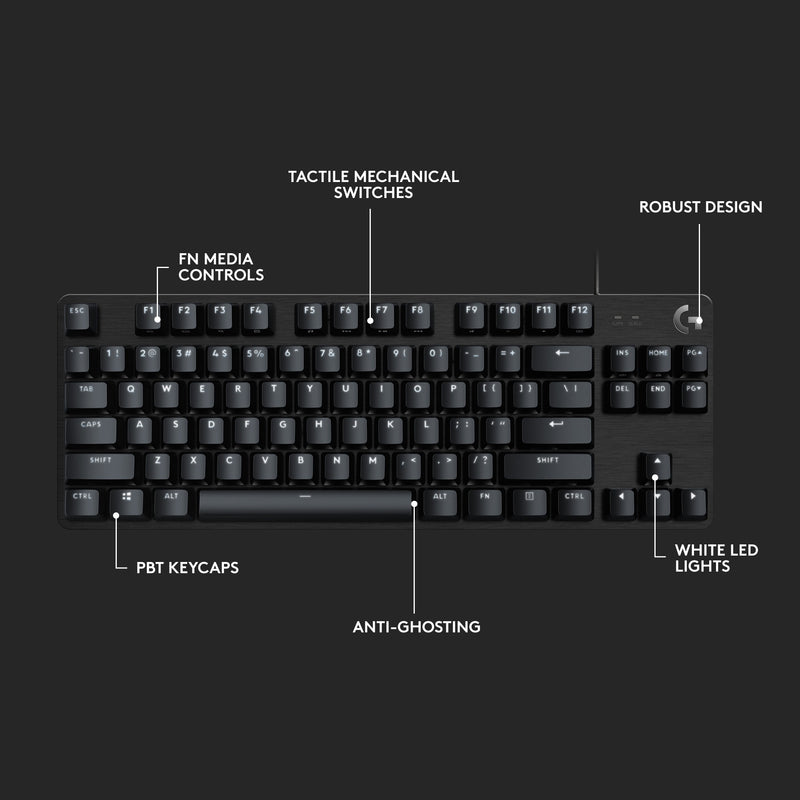 Load image into Gallery viewer, Logitech g413 tkl se mechanisch gaming toetsenbord (zwart, us-international lay-out (qwerty), gl tactile, 80% (tkl))
