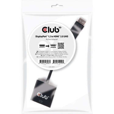 Club 3d displayport 1.2 > hdmi 2.0 uhd active adapter (zwart)