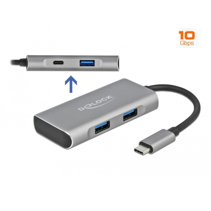 Load image into Gallery viewer, Delock external usb 3.2 gen 2 usb type-c hub usb-hub (grijs)
