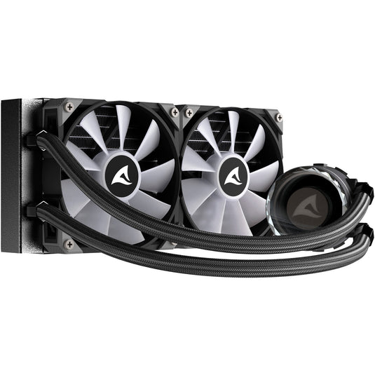 Sharkoon s80 rgb waterkoeling (zwart, 4-pins pwm fan-connector)