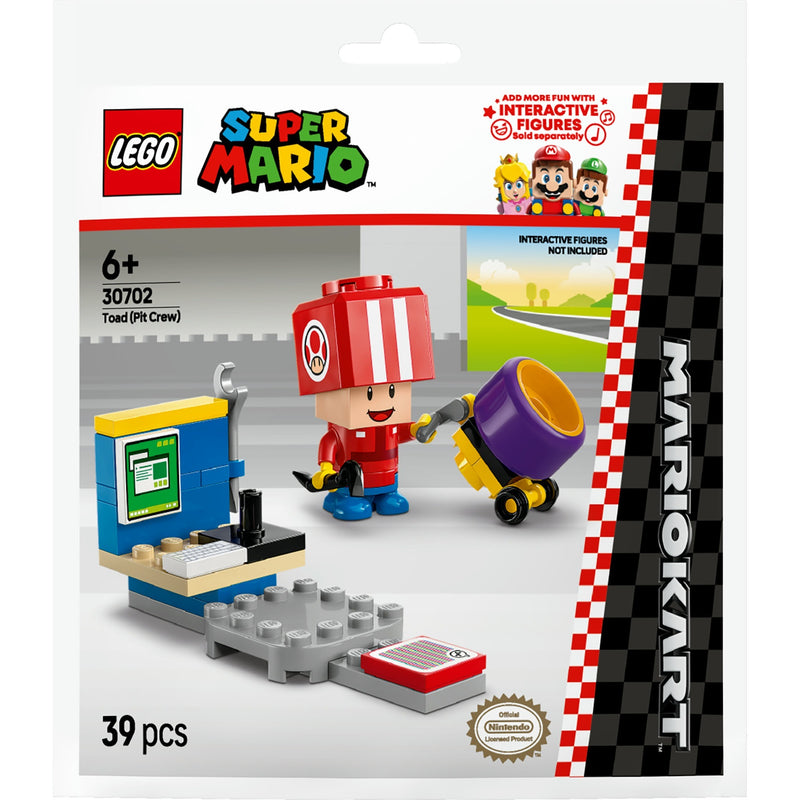 Afbeelding laden in galerijviewer, Lego super mario - mario kart - toad (pitstop) constructiespeelgoed (30702)
