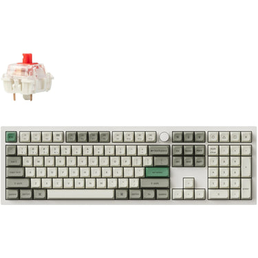 Keychron q6 max-p1 rgb mechanisch toetsenbord (wit, us lay-out (qwerty), gateron jupiter red, 100%, rgb leds, ksa double-shot pbt, hot swap, knob, 2.4ghz | bluetooth 5.1 | usb-c)