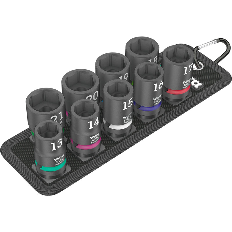 Load image into Gallery viewer, Wera belt c impaktor 1 doppenset, 1 2 dopsleutel (zwart, 9-delig, voor slagmoersleutels)
