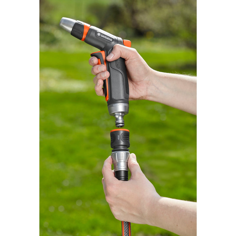 Load image into Gallery viewer, Gardena premium waterstop 13 mm (1 2 ) – 15 mm (5 8 ) slangstuk (grijs zilver, 18253-20)
