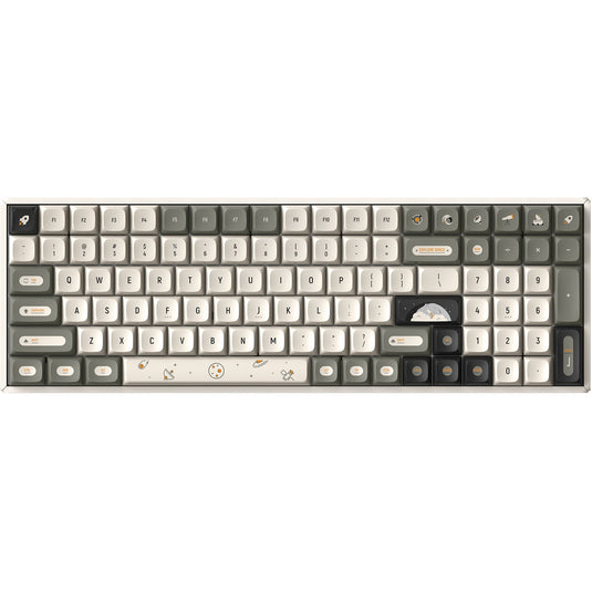 Iqunix f97 hitchhiker wireless mechanical keyboard (grijs, us lay-out (qwerty), cherry mx brown, 96%, rgb leds, hot-swappable, pbt, 2.4ghz | bluetooth 5.1 | usb-c)