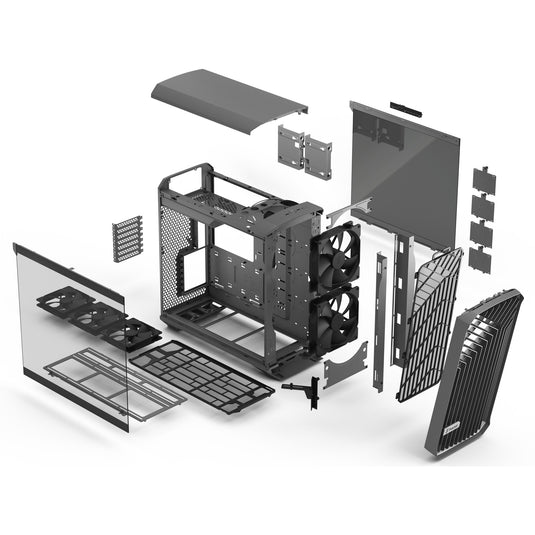 Fractal design torrent gray tg light tint midi tower behuizing (grijs | 2x usb-a | 1x usb-c | tempered glass)