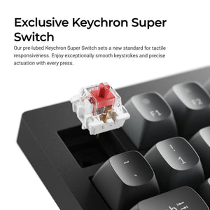 Keychron v1w-d1 8k qmk wired custom mechanical keyboard (zwart, us lay-out (qwerty), super red, 75%, rgb leds, double-shot pbt, hot swap, 8k, knop)