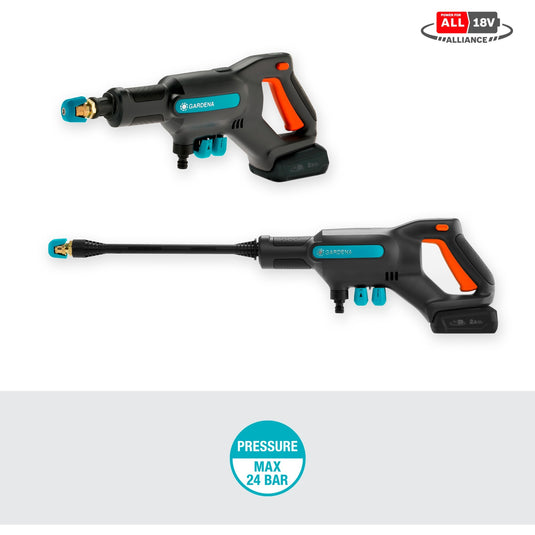 Gardena aquaclean 24 18v p4a - accu hogedrukreiniger - 24 bar - incl. accu en lader
