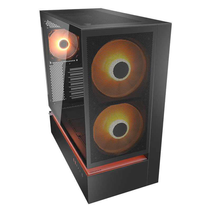Load image into Gallery viewer, Cougar cfv235 mesh midi tower behuizing (zwart | 2x usb-a | 1x usb-c | rgb | tempered glass)
