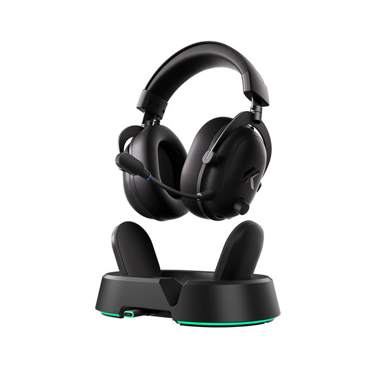 Mchose v9 turbo+ magnetic wireless over-ear gaming headset (zwart, nintendo switch, playstation 4, playstation 5, mobiel, pc, 2.4g bluetooth usb)