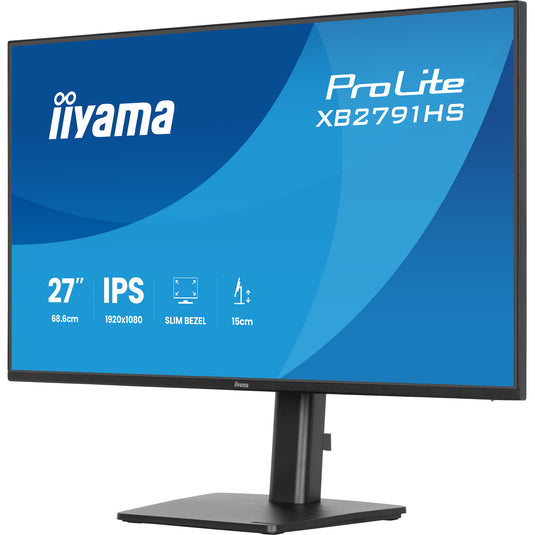 Iiyama prolite xb2791hs-b1 27 monitor (zwart (mat), 120 hz, hdmi, displayport, audio)